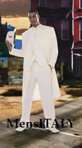 Men'S Super Stylish Long Off White/Ivory/Cream Fashion Dress Zoot Suit 38 Inch Long