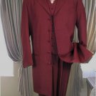 6498 Burgundy Fashion Zoot Suit 38'Inch Long Jacket With Covered Button.