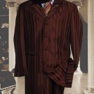 Shiny Brown And Brown Stripe Ton On Ton Shadow Stripe Mens Fashion Dress Zoot Suits