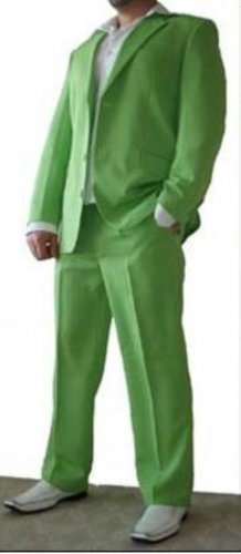 Beautiful Mens Apple Bright Green Lime 3 Button Dress With Nice Cut Smooth Soft
