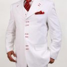 Men'S 6 Button White Vested Suit