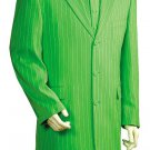 Mens 3 Piece Long Zoot Suit With Vest Lime Green