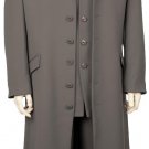 Mens High Fashionable 3 Piece Long Zoot Suit Grey 45'' Long Jacket Extra Long Jacket Maxi Very Long