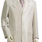 Mens Fashion Vested Silver Zoot Suit