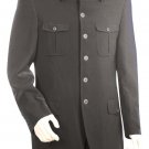 Mens High Fashion Grey Safari Long Sleeve ( Military Style ) Suit