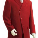 Men'S 3 Piece Vested Red Zoot Suit