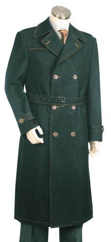 Men'S Stylish Bold Pronounce Olive Long Zoot Suit
