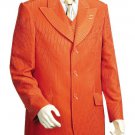 Men'S Stylish 3 Piece Vested Burned Orange Zoot Suit