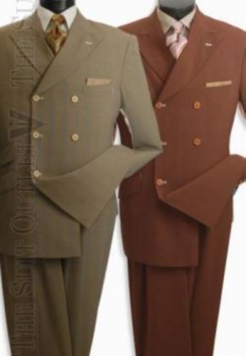 Men'S Double Breasted Suit - High Fashion With Highlighted Buttonholes