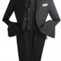 Vittorio St. Angelo 3 Piece Wide Stripe Wide Leg Fashion Suit Black