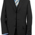 Men'S 3 Piece Black Vested Made Premier Quality Italian Fabric Fine Quality Poly~Rayon