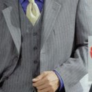 Classic 3 Piece Light Gray Pinstripe Super Fine Wool Feel Poly~Rayon Suit
