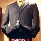 485 Black Ton On Ton Pinstripe Vested 3 Buttons Mens Suits Son Sale