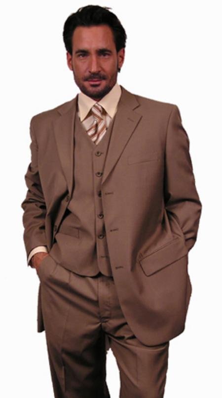 Super 110'S Extra Fine Premier Quality Italian Fabric Wool Feel Poly~Rayon 3Pc Vested Suit