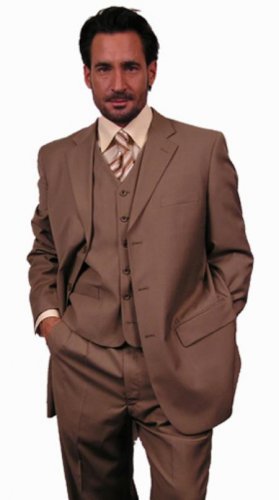Super 110'S Extra Fine Premier Quality Italian Fabric Wool Feel Poly~Rayon 3Pc Vested Suit