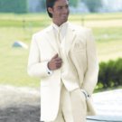 Umo Collection Off White 3 Piece Men'S Vested Super Extra Fine Smooth Fabric Suits