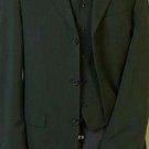 Olive Green Super 150'S 3 Buttons Vested Super 150'S Wool Feel Poly~Rayon Developed By Nasa
