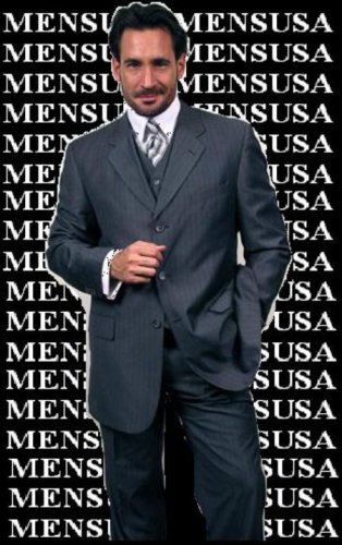 Luxurious Navy Blue With Smooth Pinstripe 3 Piece Vested Business Suits Double Side Vent