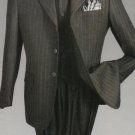 High Vest  Men'S Classic 3 Piece Pinstripe