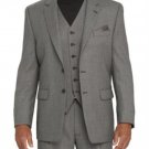 High Quality Light Gray 2 Button Vested 100% Wool Feel Poly Rayon Mens Suit Notch Lapel