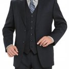 771 High Quality Navy Blue 2 Button Vested 100% Wool Mens Suits Notch Lapel Vented