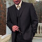 Ts-3V Nice 3Pc 3 Button Solid Color Charcoal Gery Mens Suit