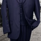 Nice 3Pc 3 Button Tone On Tone Nany Mens Suit With A Vest