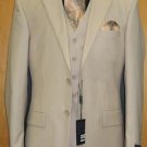 Two Button Three Piece Sand Color Flat Front Suit