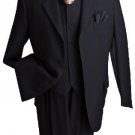 Men'S 3 Piece Premium Fine Black Suit