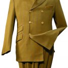 3 Button Double Breasted Fashion Suit Mustard