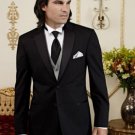 Fitted Slim Fitc Cut Collection Two Button Notch Black