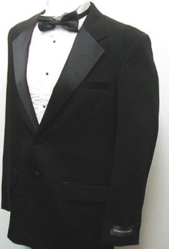 New Mens Two Button Black Tuxedo Suit - Includes Jacket And Pants