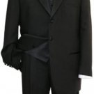Fabrini Tuxedo Shirt & Bow Tie + Vest + Premeier Quality Italian Fabric Super 150 Wool Tuxedo Suit
