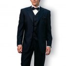 Premeier Quality Italian Fabric Designer Black Vested Tuxedo