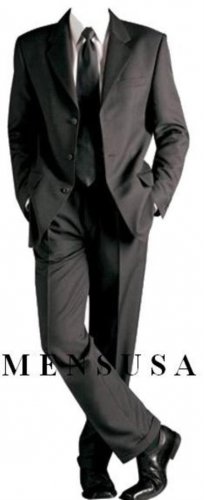 Solid Black Formal Suit +Shirt&Tie As Seen In Picture (Not Satin Laple(Not Tuxedo)