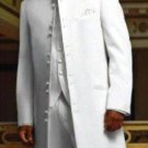 Fashion Style White 45 Icnh Full Length Mandarin Collar 10 Button (5 X 2 Pair)