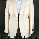 Best Quality Superfine 120'S Wool 1-Button Shawl Single-Breasted, Color: Ivory