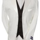 Light Weight White Mens Tuxedo 3 Button Tuxedo Suit Black Vest + Tuxedo Shirt & Bow Tie Packag