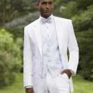 Snow White Notch Laple Tuxedo Single Breasted Styling With A Non-Vented Back