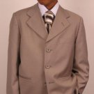 Super 150'S Italian Super Fine Wool Feel Poly~Rayon Tan Suit For Kids