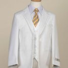 Boy'S 5 Piece Tuxedo - Modern Look With Checkered Trim (White)