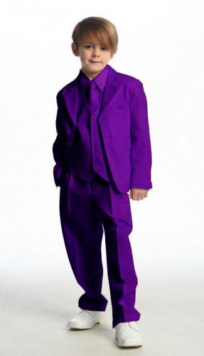 Single Breasted Boy'S Suit Purple