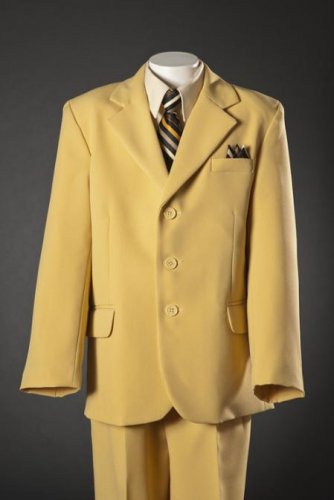 3 Button Kids-Toddler-Boy Suits - Summer Collection Mustard