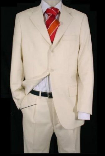 Mens Ivory/Off White 2 Or 3 Button Suit Light Weight On Sale