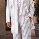 White & Any Color Pinstripe # Piece Suits Dress Fashion For Men