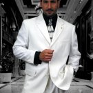 3 Buttons Solid White Extra Fine 2Pc Single Breast Suit