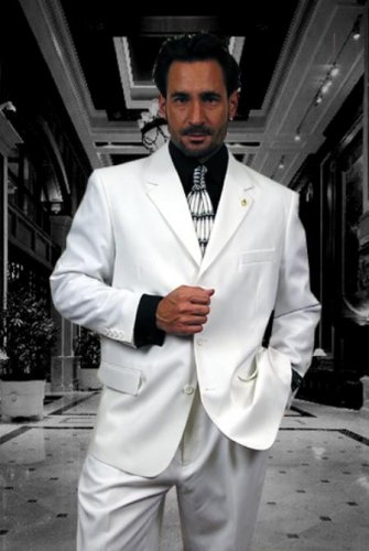 3 Buttons Solid White Extra Fine 2Pc Single Breast Suit