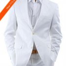 Men'S 2-Button White Suit + White Shirt