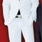 Men'S Suit 2-Button White Suit + Black Shirt