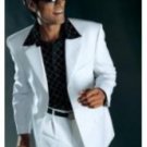 Men'S Super 100S Wool High Twist 3 Button Suit White